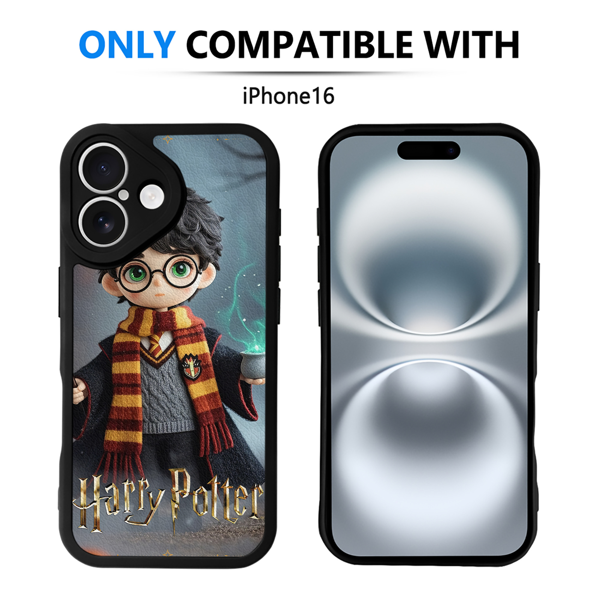 （画像用） Harry Potter ハリー・ポッターシリーズ 【iPhone 16シリーズ対応】シリコンスマホケース（レザー調） 材質：シリコン